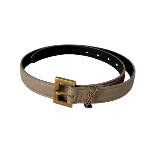 Yves Saint Laurent CEINTURE CASSANDRE FINE AVEC BOUCLE CARREE EN BOITE SAINT LAURENT CUIR
