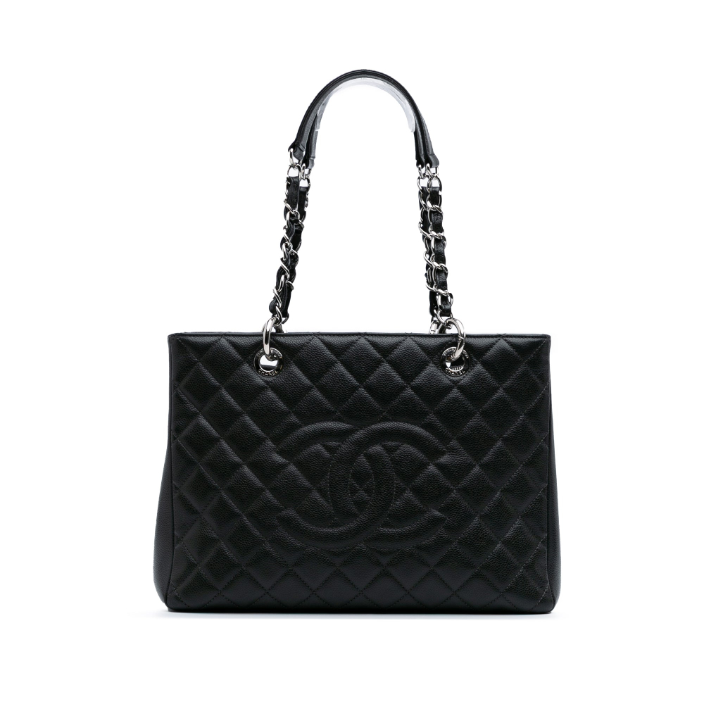 Chanel GST Quilted Caviar Leather Shopper Bag Black