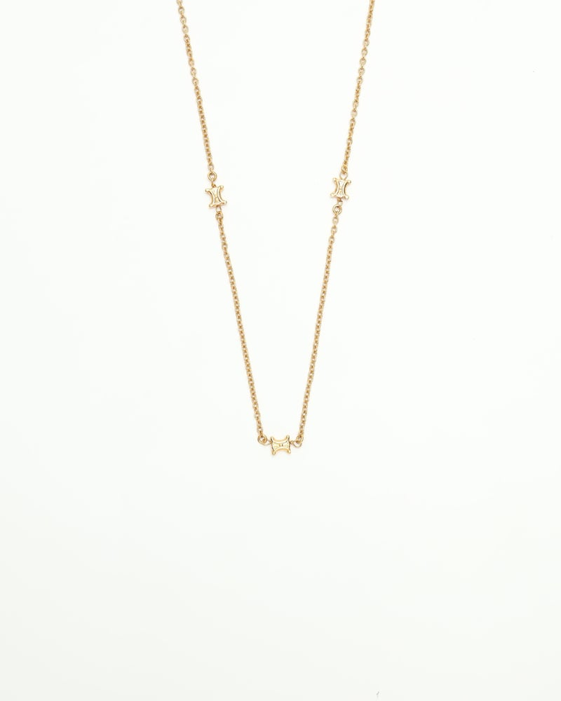Celine Céline Horse Triophe Gold-tone Necklace