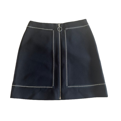 Maje Jupe noire à zip cloutée