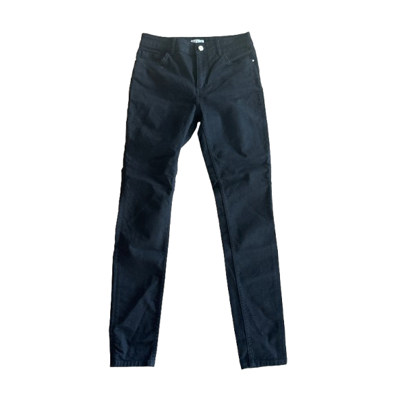 Claudie Pierlot Schwarze Röhrenjeans mit Perlenknopf