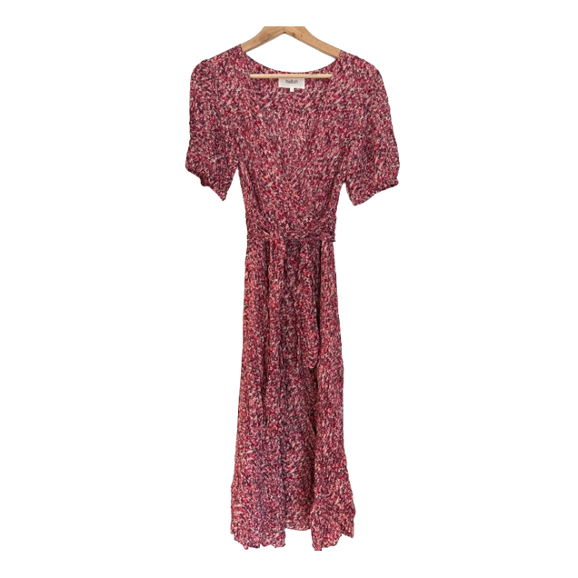 ba&sh Robe lady dress rose fuchsia