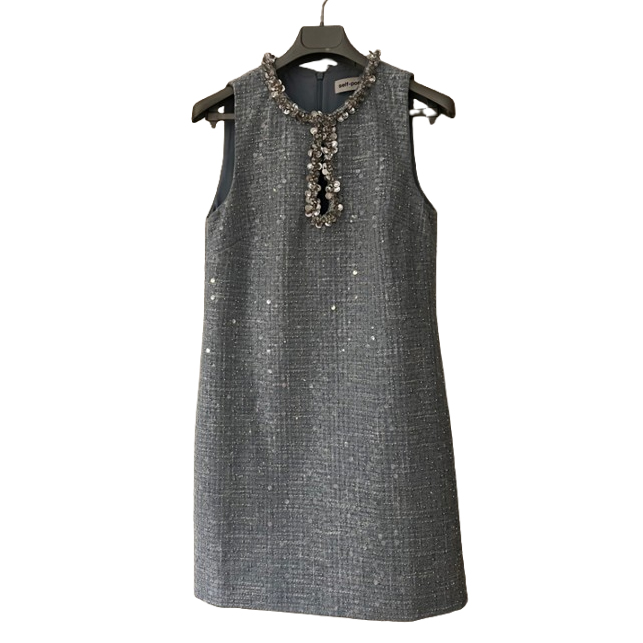 Self-Portrait Blue rhinestone dress