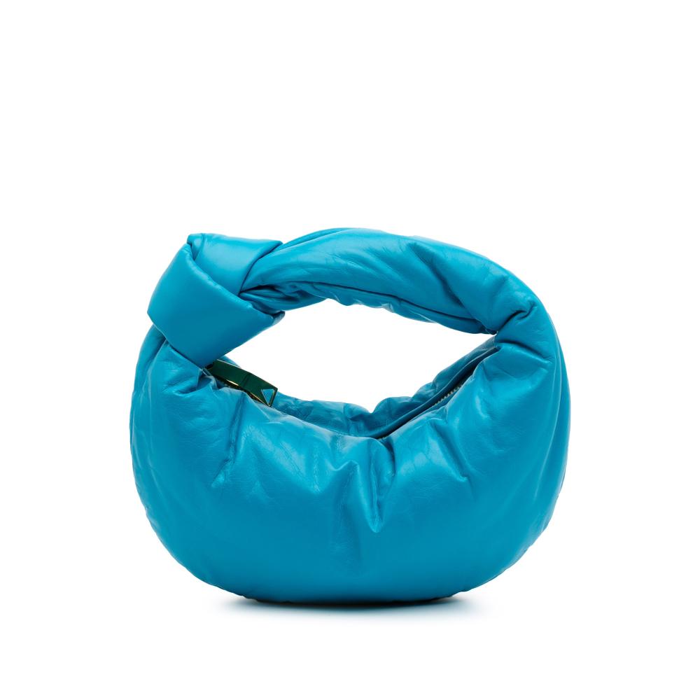 Bottega Veneta AB Bottega Veneta Blue Nappa Leather Leather Mini Nappa Puffy Jodie Italy