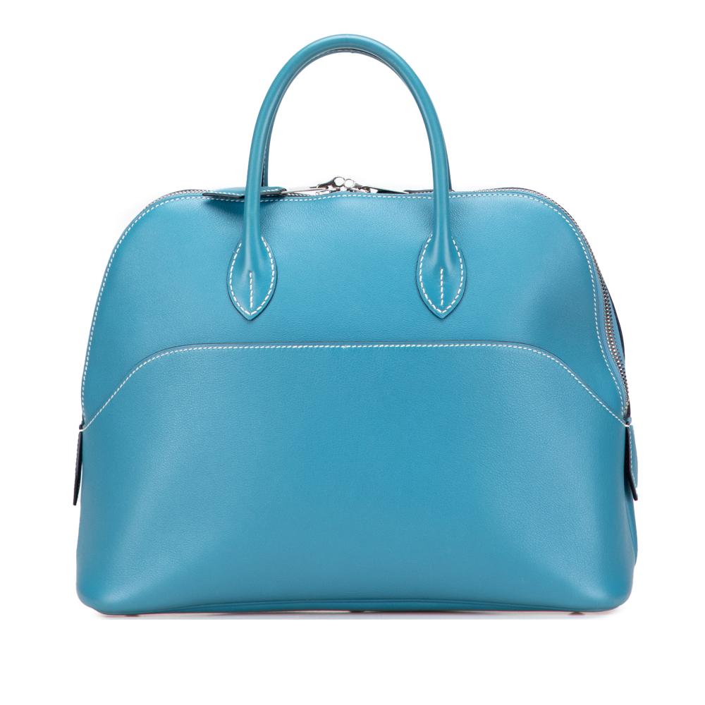 Hermès AB Hermès Blue Turquoise Calf Leather Swift Bolide 1923 30 France