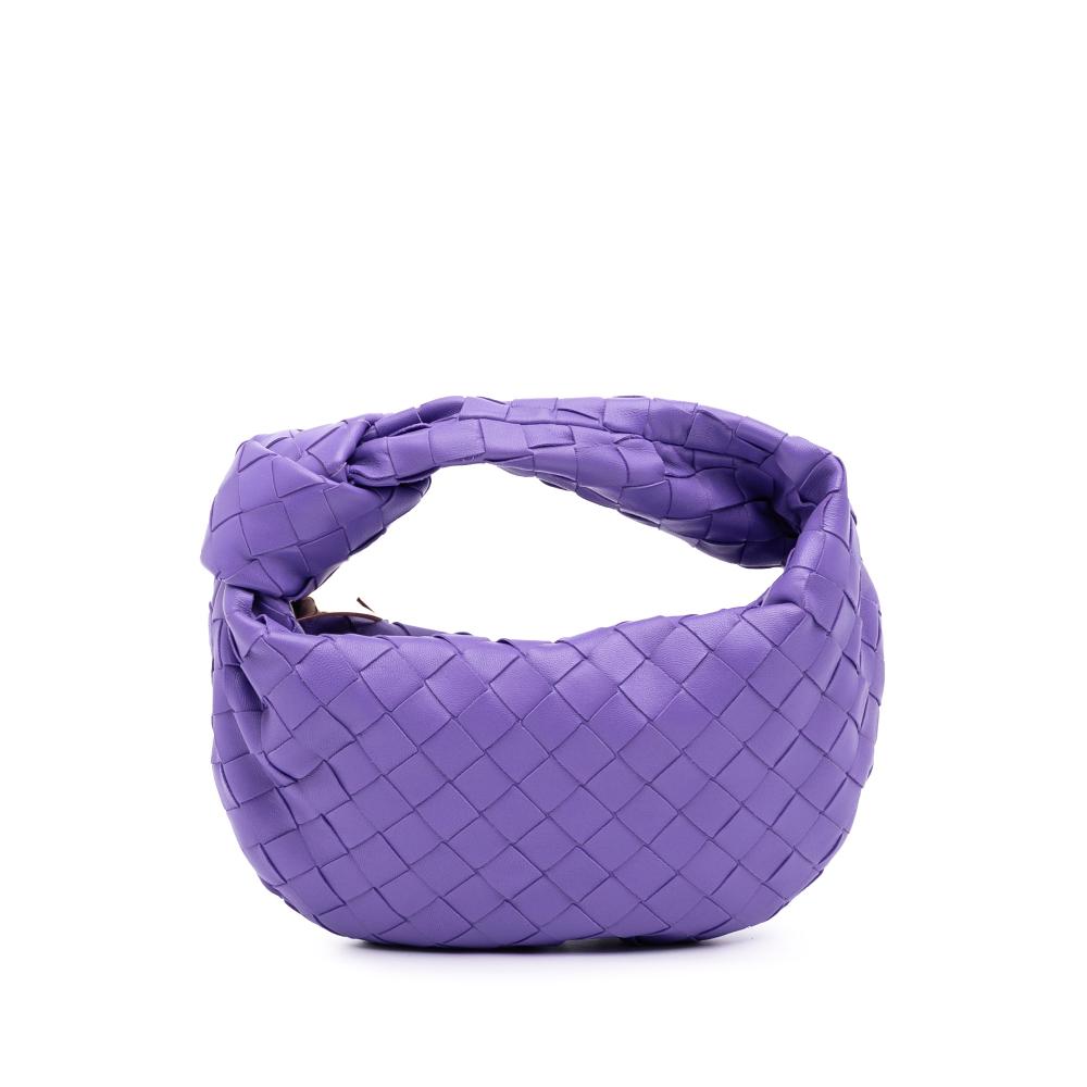 Bottega Veneta B Bottega Veneta Purple Dark Purple Nappa Leather Leather Mini Nappa Intrecciato Jodie Italy