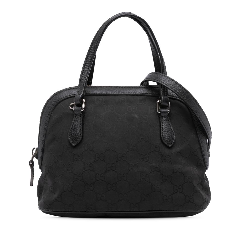 Gucci B Gucci Black Nylon Fabric Mini GG Dome Satchel Italy