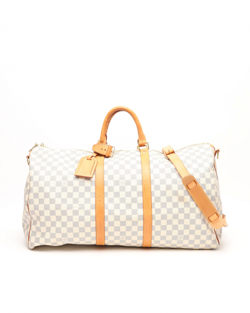 Louis Vuitton Damier Azur Keepall Bandoulière 55 Weekend Bag
