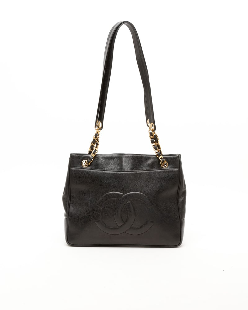 Chanel CC Caviar Chain Tote Bag