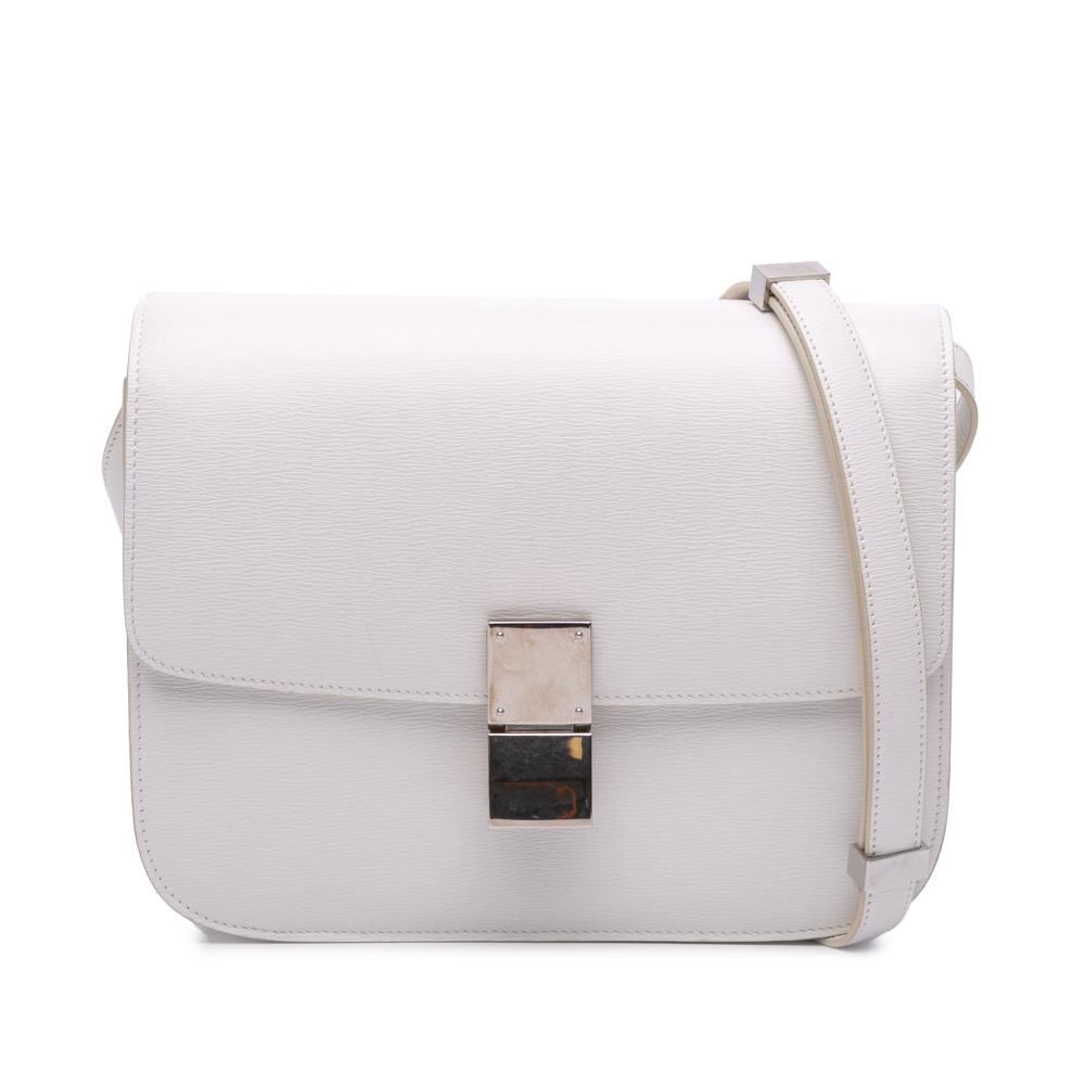 Celine B Celine White Calf Leather Medium skin Classic Box Italy