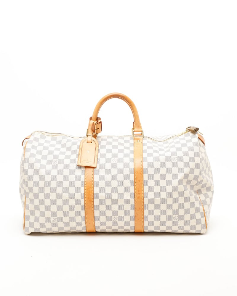Louis Vuitton Damier Azur Keepall 50 Weekend Bag