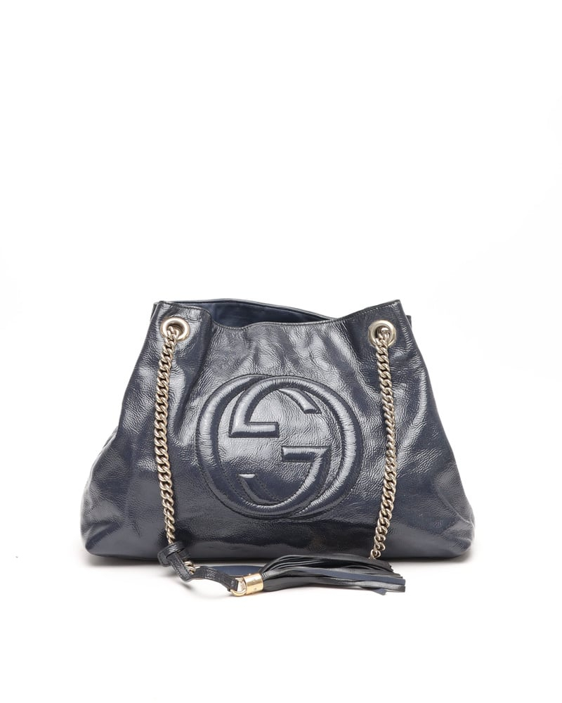 Gucci Medium Patent Soho Chain Tote Bag