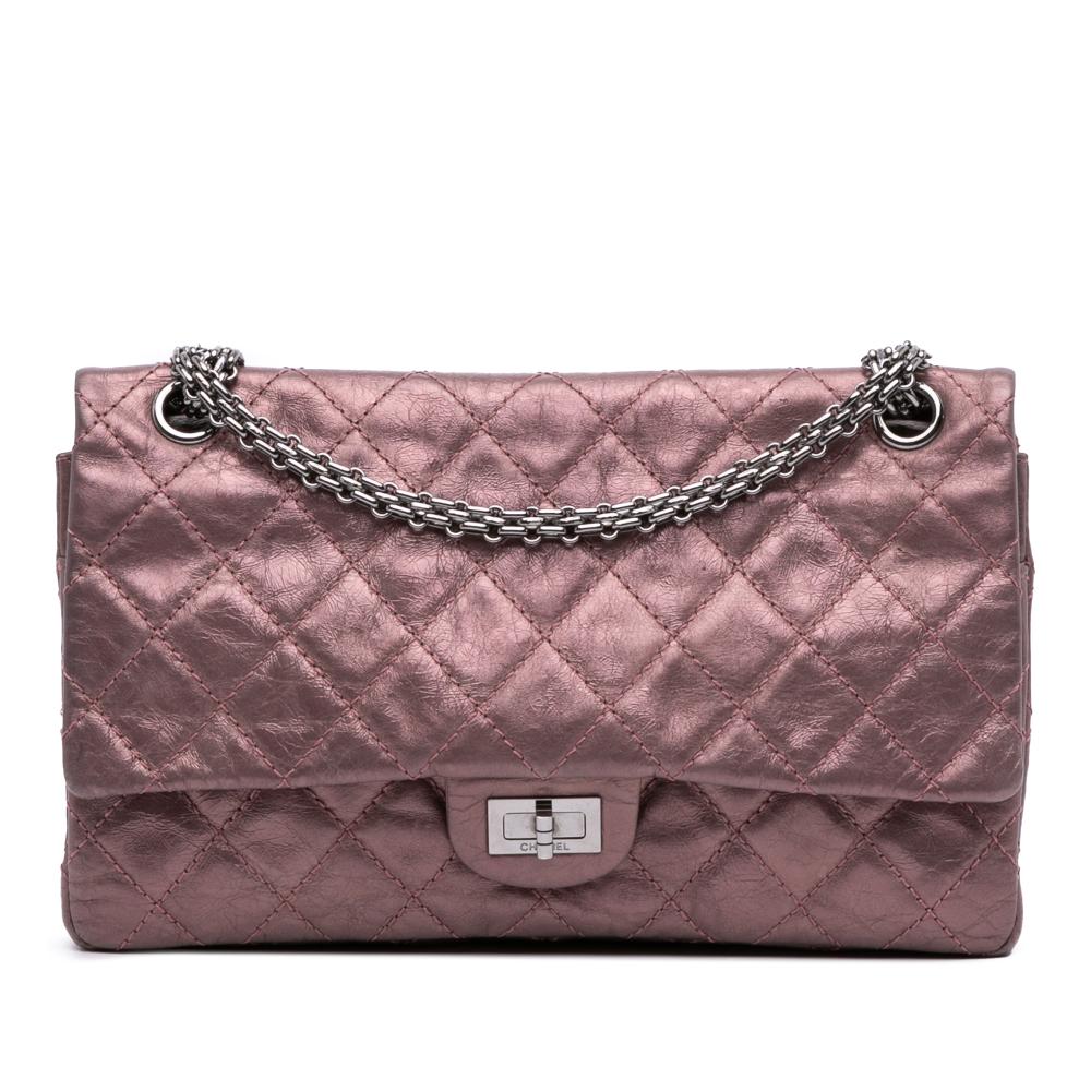 Chanel B Chanel Pink Calf Leather Reissue 2.55 Aged Metallic skin Double Flap 226 France