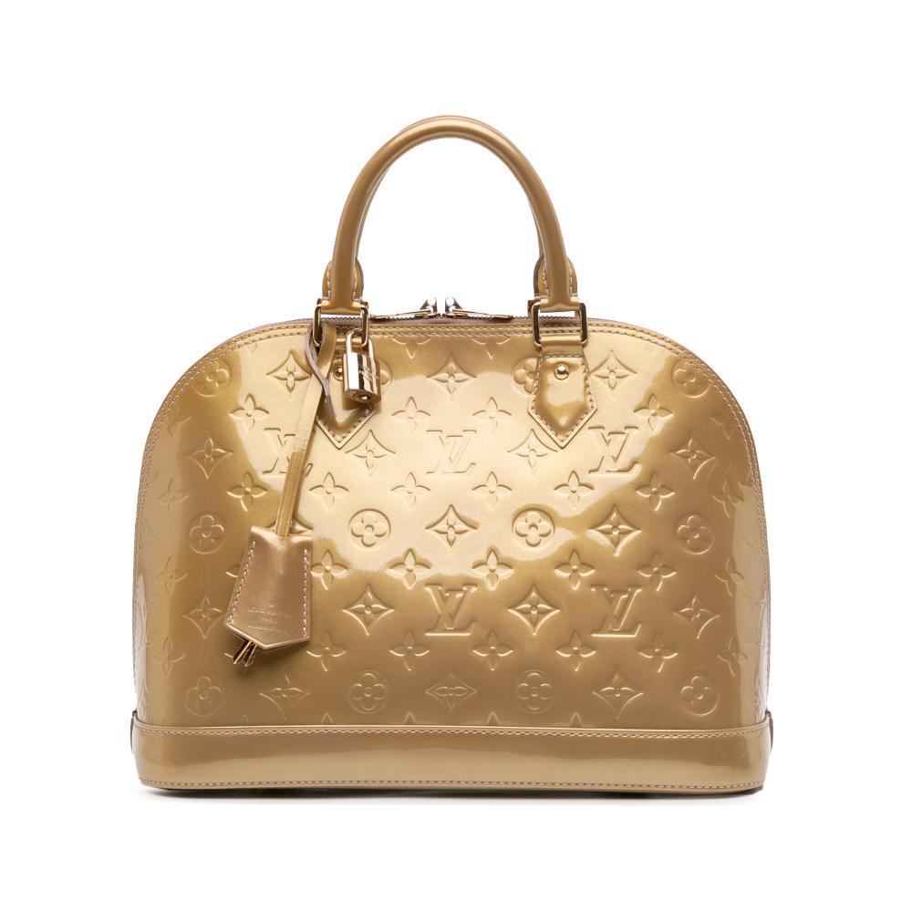 Louis Vuitton AB Louis Vuitton Gold Vernis Leather Leather Monogram Vernis Alma PM France