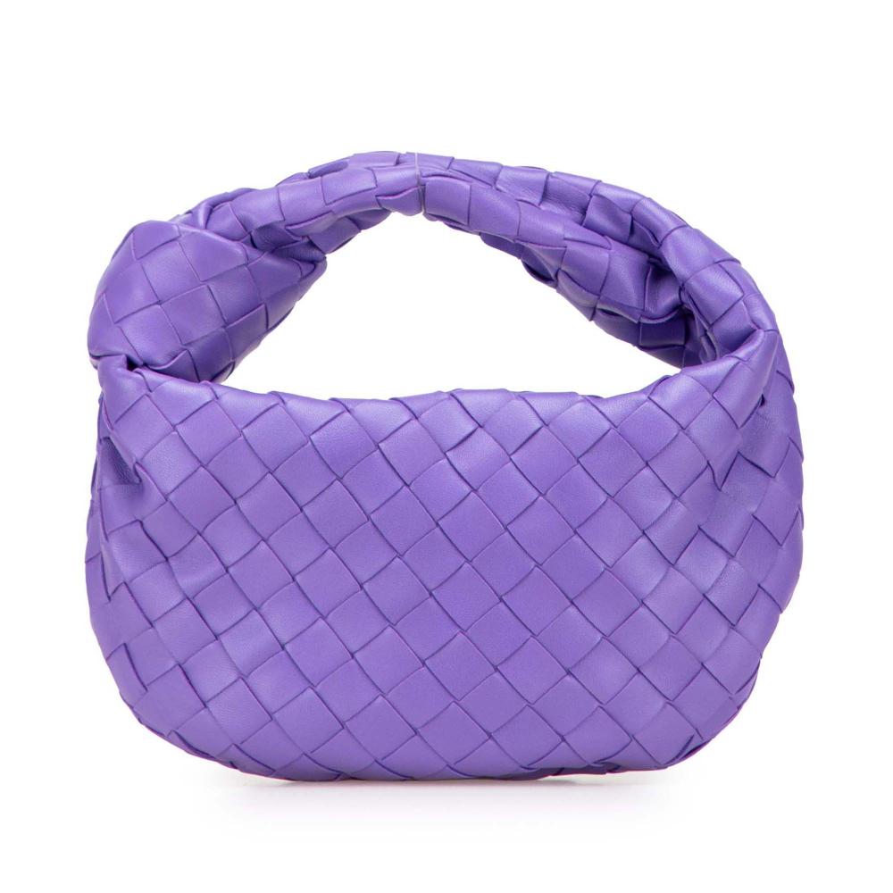 Bottega Veneta AB Bottega Veneta Purple Dark Purple Nappa Leather Leather Mini Nappa Intrecciato Jodie Italy
