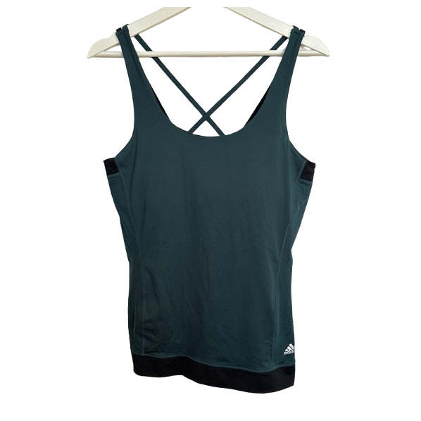 Adidas Dessus Climalite vert acier et noir