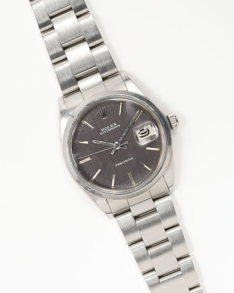 Rolex Oysterdate Precision 34mm Ref 6694 Very Rare Linen Dial 1970 Watch