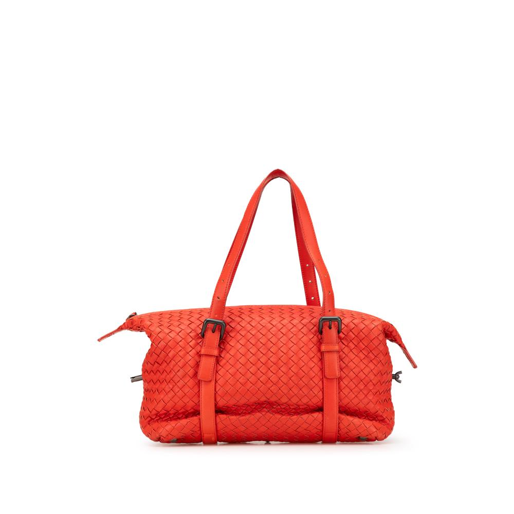 Bottega Veneta B Bottega Veneta Red Nappa Leather Leather Nappa Intrecciato Montaigne Shoulder Bag Italy