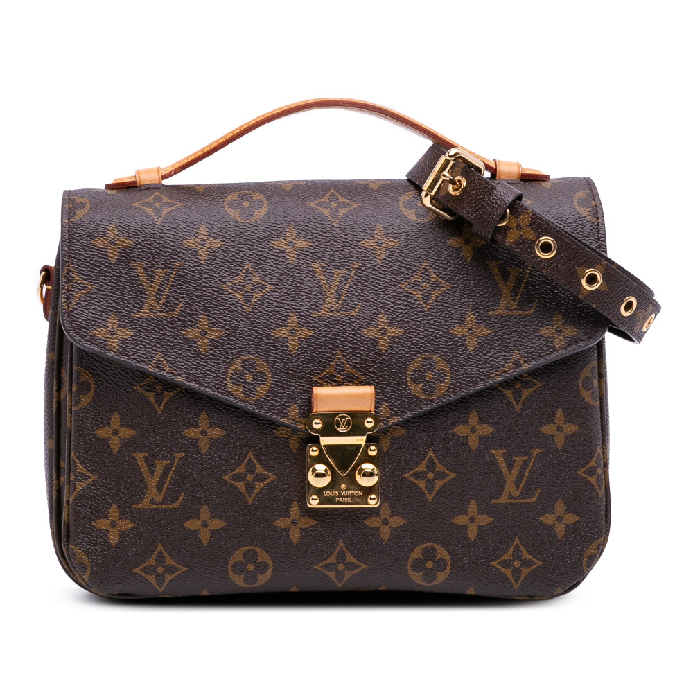 Louis Vuitton Pochette Métis Canvas Flap Crossbody Brown