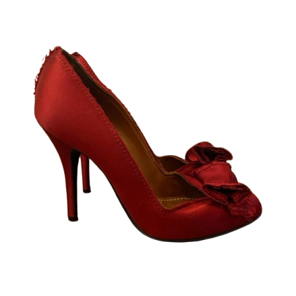 Lanvin Rote Seidenschleifen-Pumps
