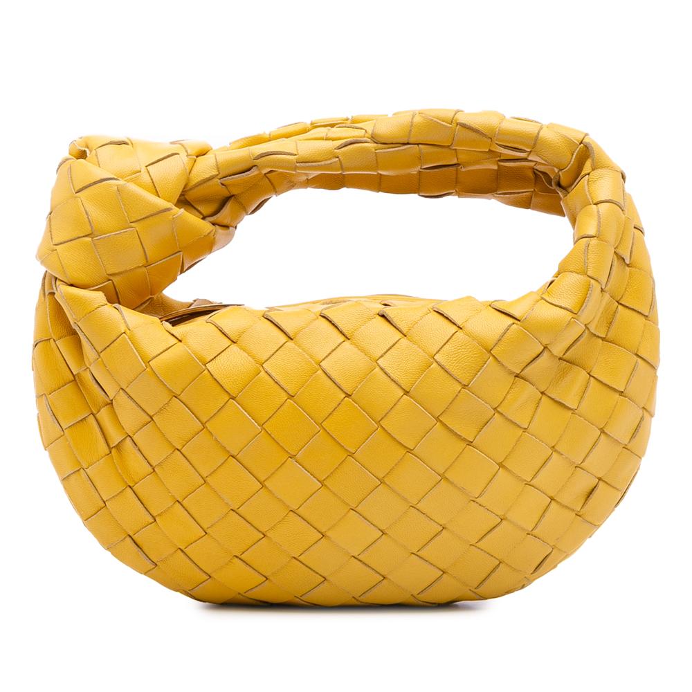 Bottega Veneta B Bottega Veneta Yellow Mustard Nappa Leather Leather Mini Nappa Intrecciato Jodie Italy