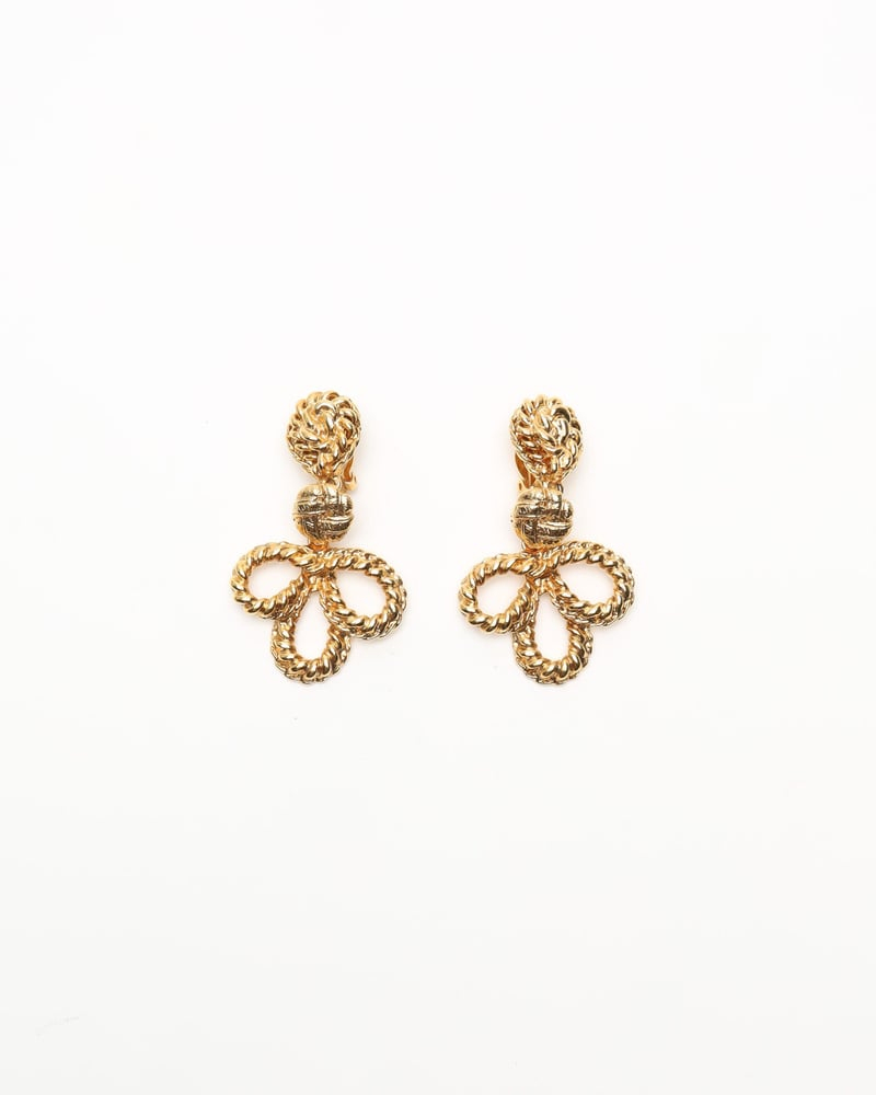 Saint Laurent Gold-tone Dangling Clip-on Earrings