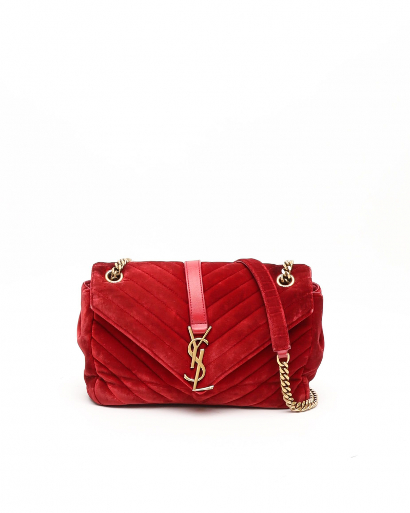 Saint Laurent Medium Velvet College Bag