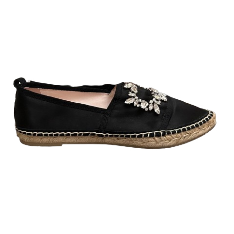 Roger Vivier Blumen Strass Satin Espadrillas