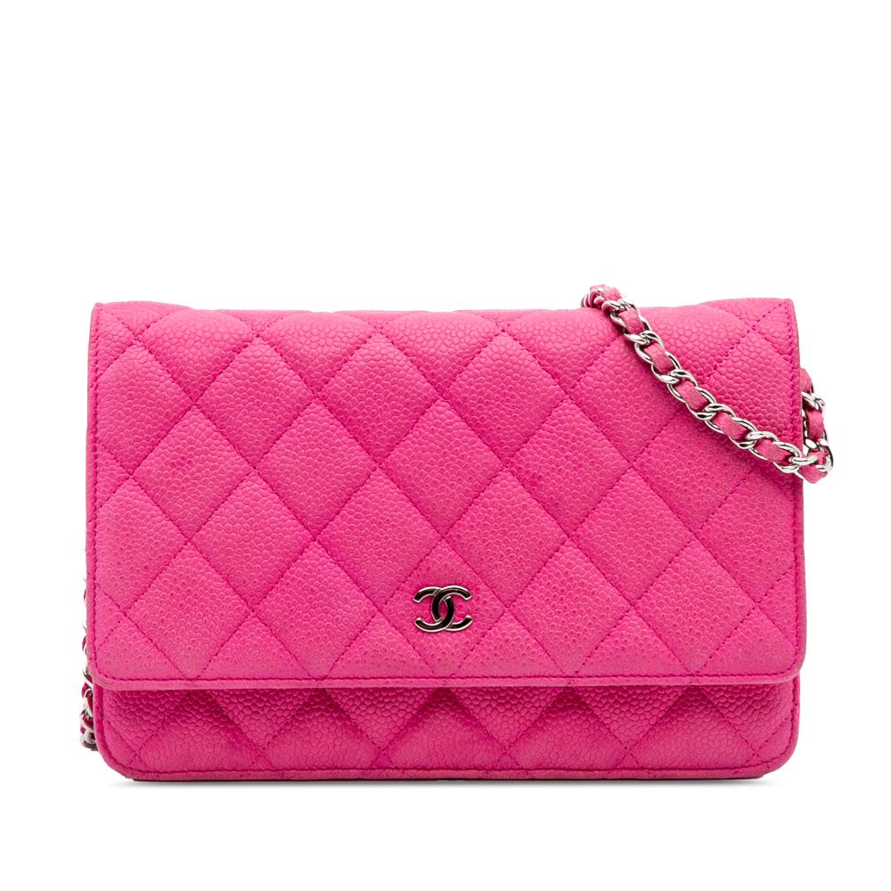 Chanel B Chanel Pink Caviar Leather Leather CC Caviar Wallet on Chain Spain