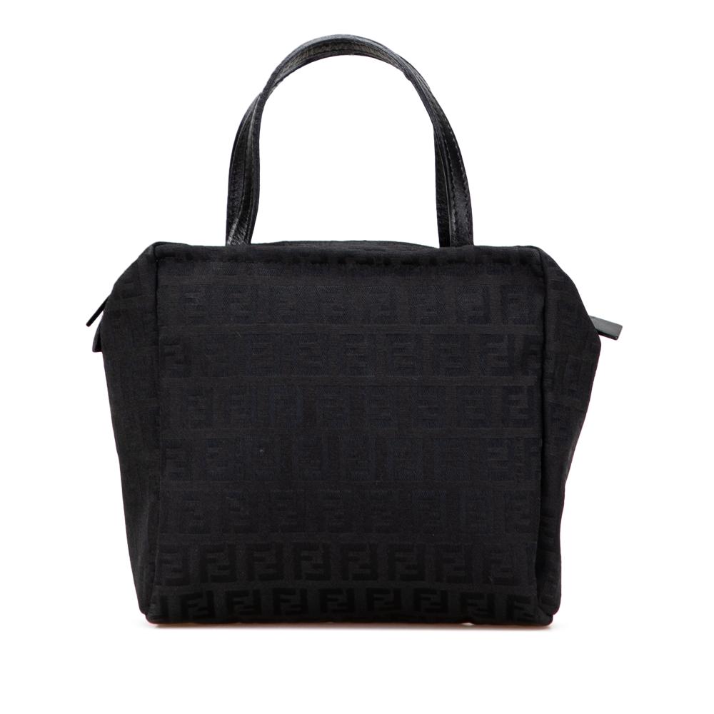 Fendi B Fendi Black Canvas Fabric Mini Zucchino Handbag Italy