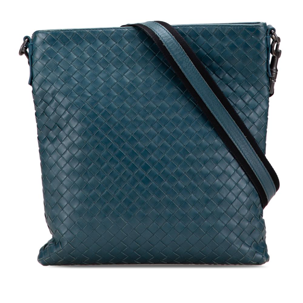 Bottega Veneta B Bottega Veneta Blue Turquoise Nappa Leather Leather Nappa Intrecciato VN Crossbody Italy