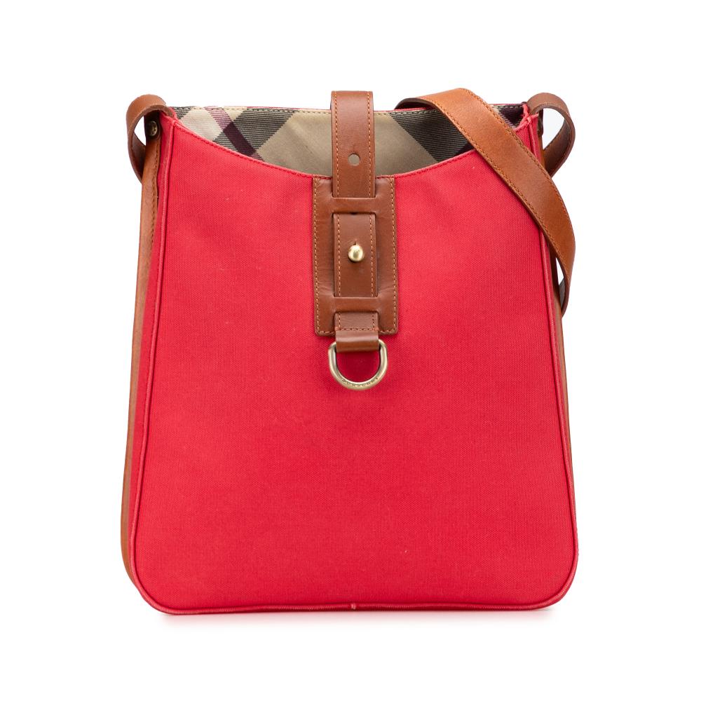 Burberry B Burberry Red Canvas Fabric Supernova Check Trimmed Crossbody China
