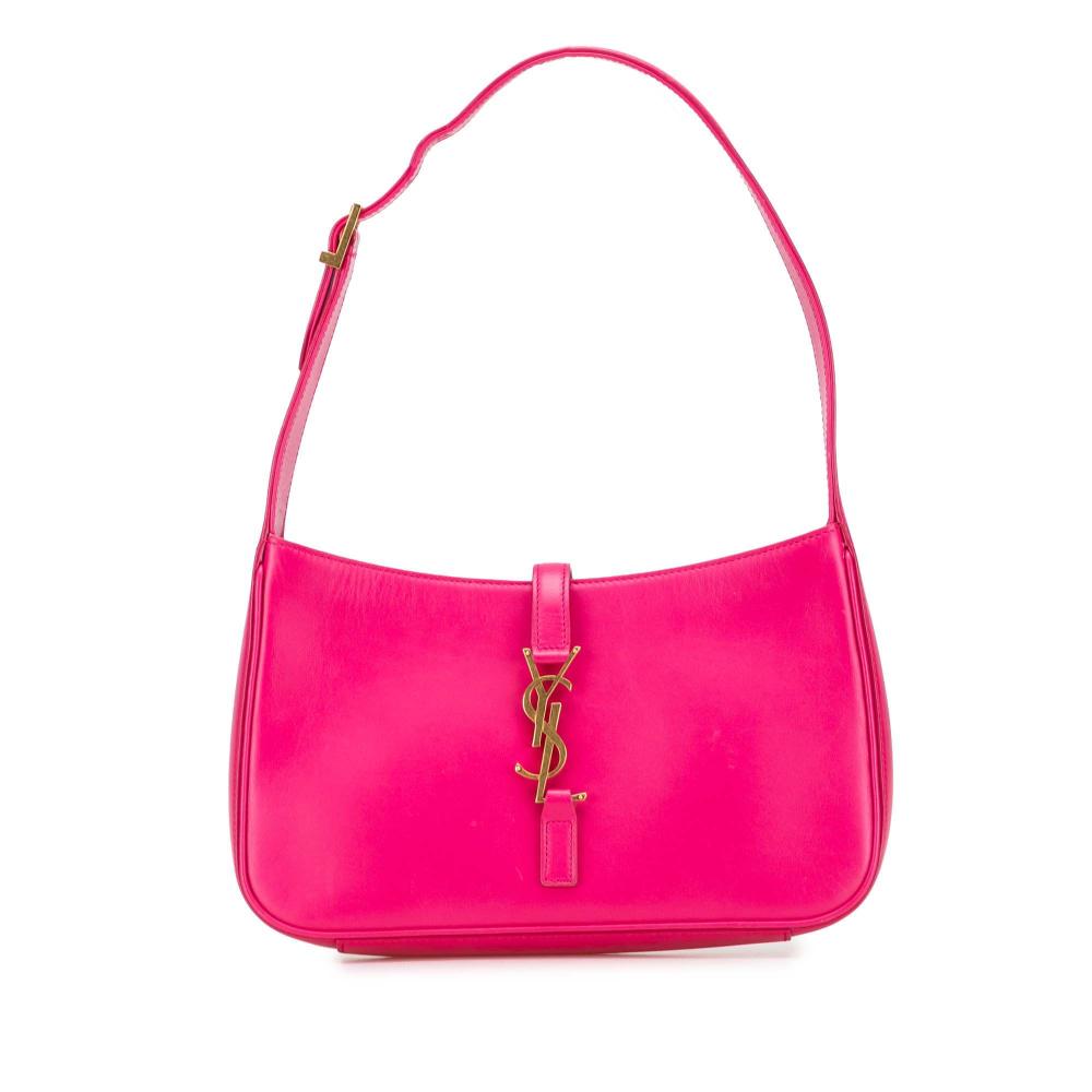 Saint Laurent B Saint Laurent Pink Hot Pink Calf Leather Smooth Le 5 a 7 Shoulder Bag Italy