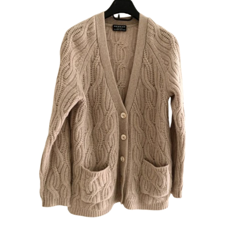 Repeat Strickjacke mit Zopfmuster Silver Edition