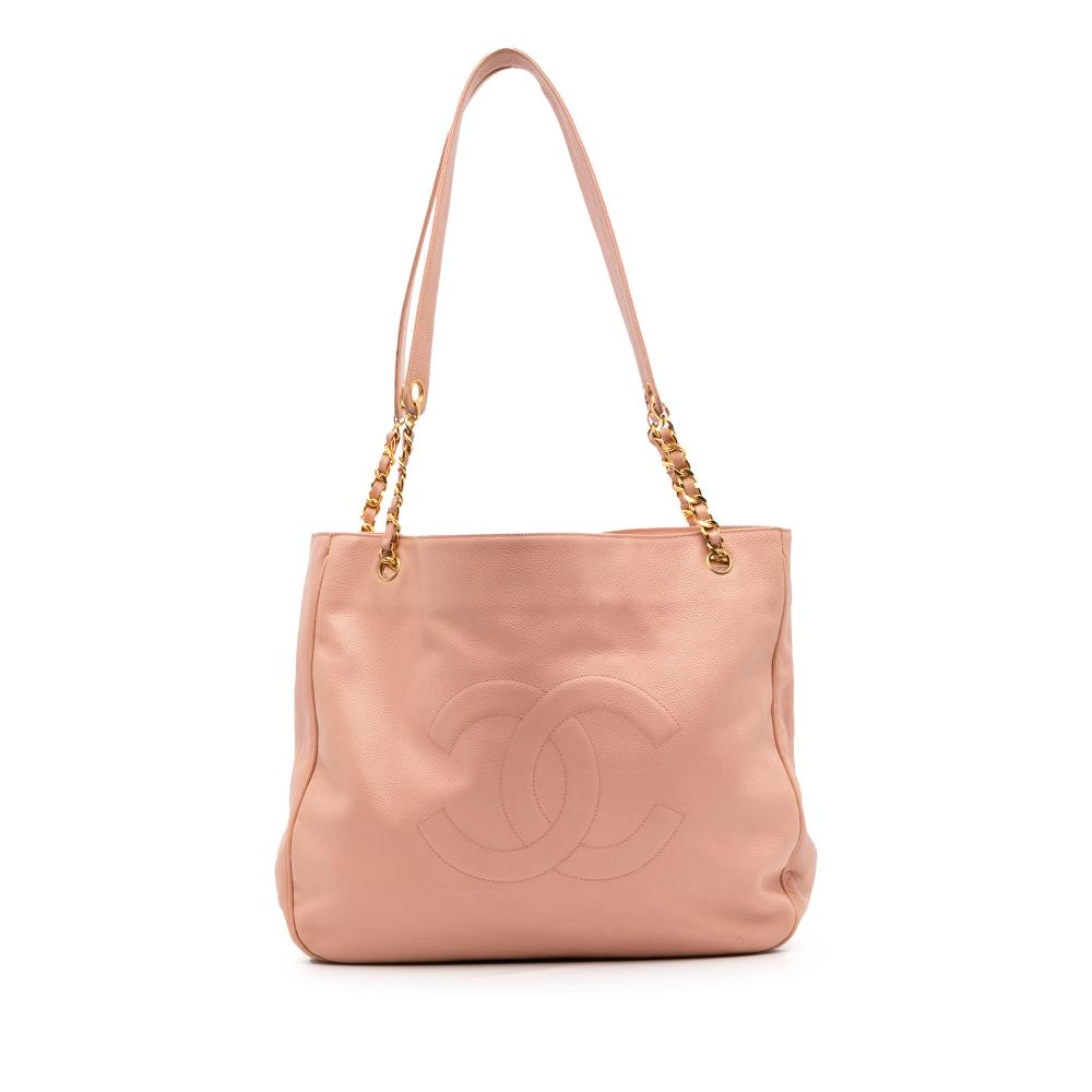 Chanel B Chanel Pink Caviar Leather Leather CC Caviar Chain Tote Italy