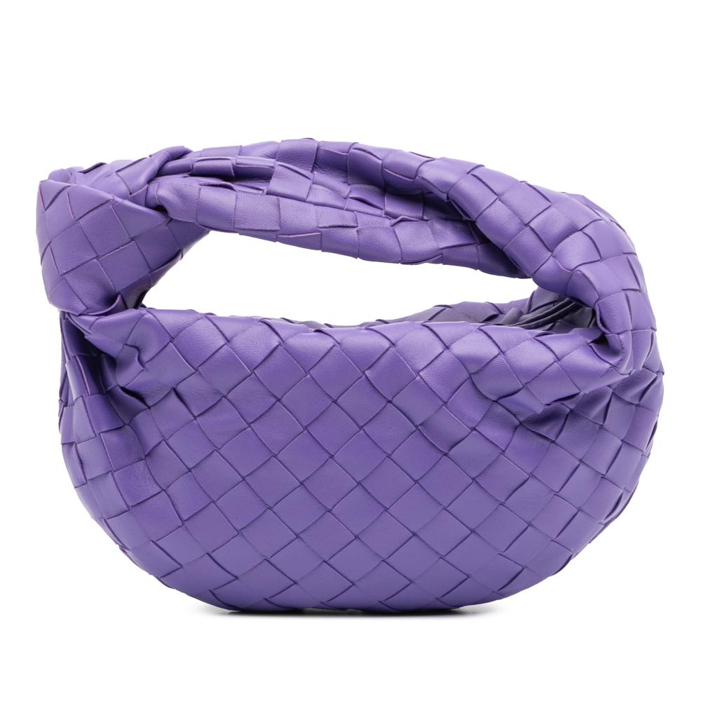 Bottega Veneta B Bottega Veneta Purple Dark Purple Nappa Leather Leather Mini Nappa Intrecciato Jodie Italy