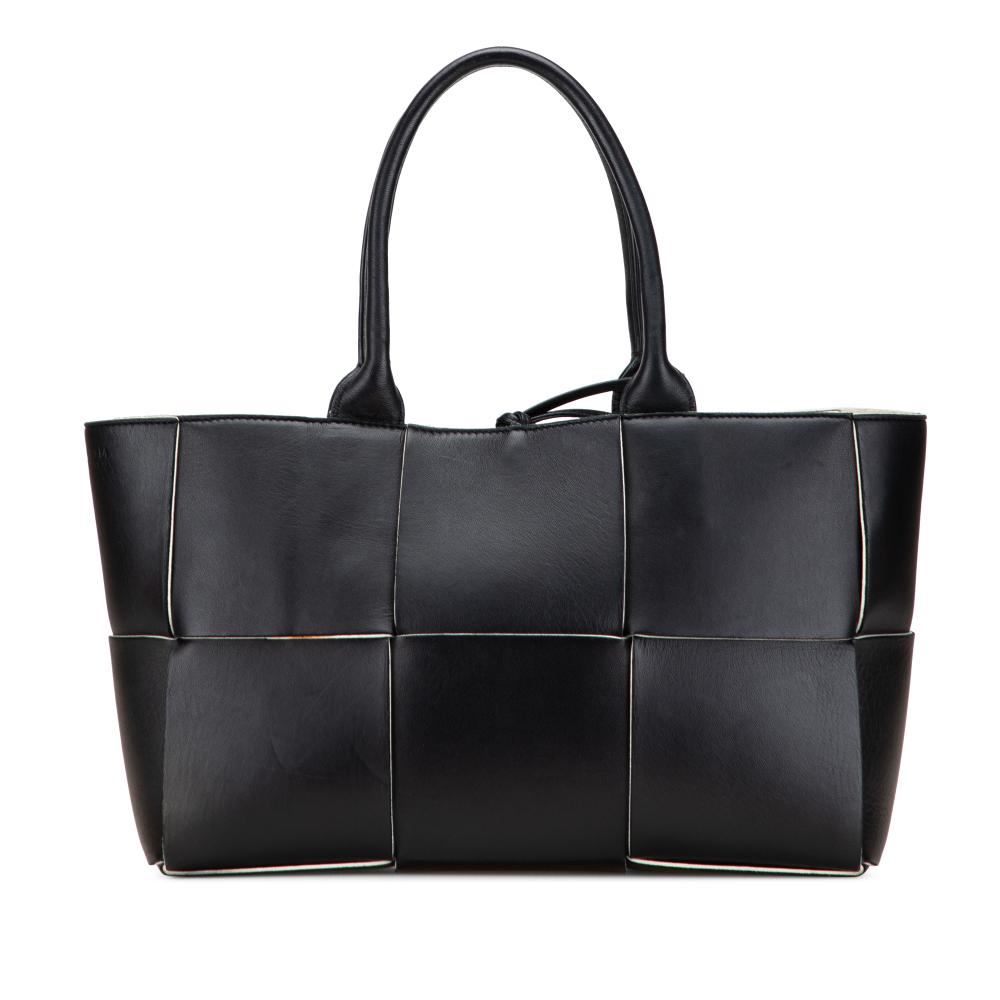 Bottega Veneta B Bottega Veneta Black Nappa Leather Leather Small Nappa Maxi Intrecciato Arco Tote Italy