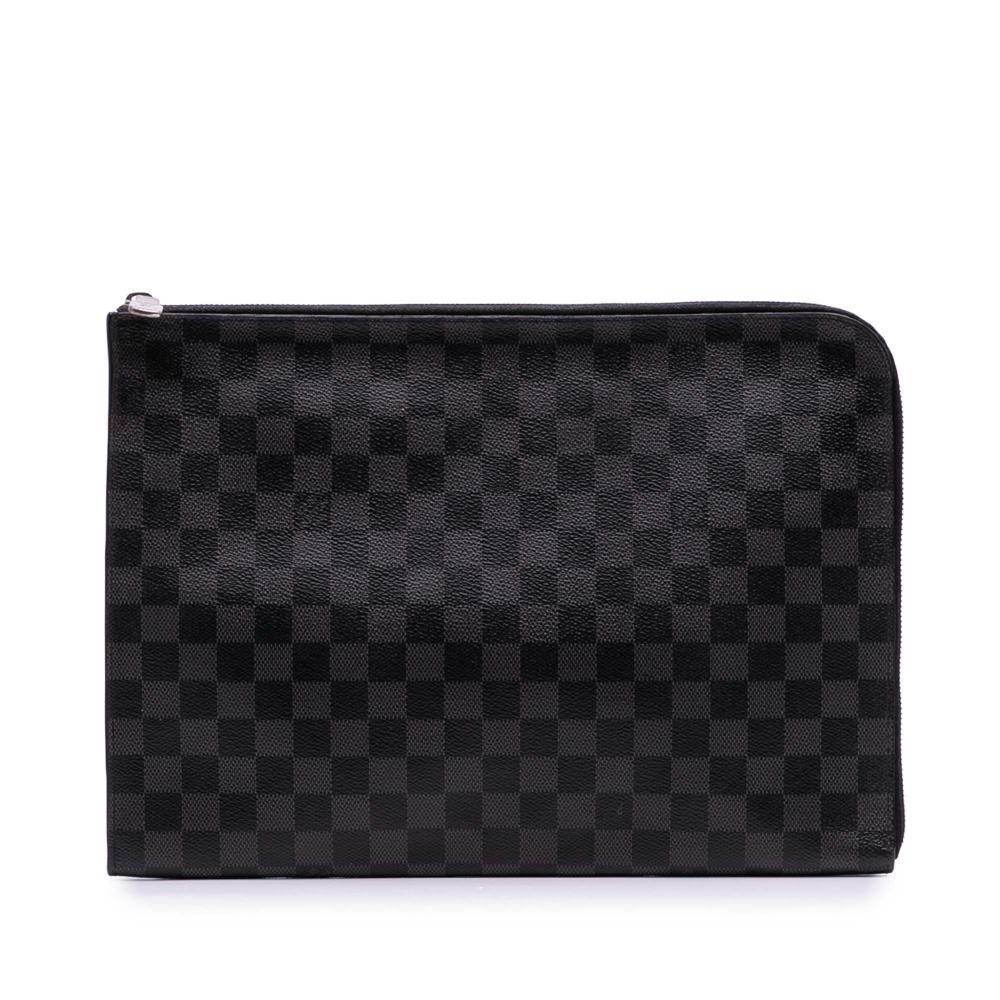 Louis Vuitton B Louis Vuitton Black Damier Canvas Canvas Damier Graphite Pochette Jour GM Italy