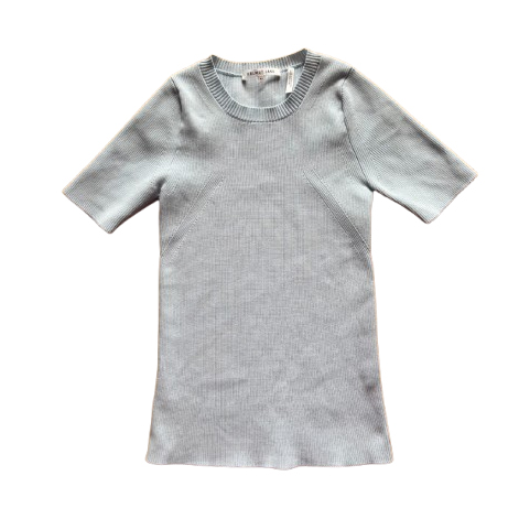 Helmut Lang Tee-shirt bleu marine à côtes !