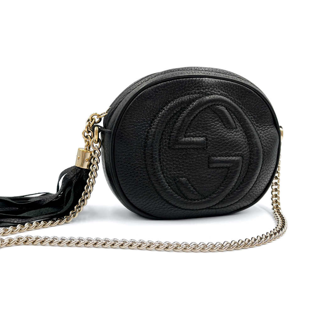 Gucci Disco Soho Leather Camera Crossbody Black