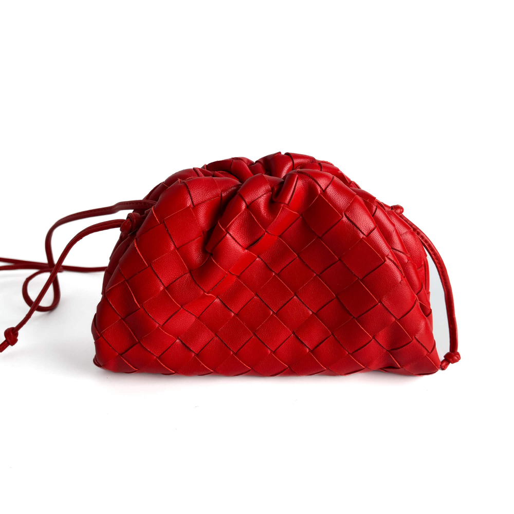 Bottega Veneta Intrecciato Nappa Leather 2-Ways Clutch Red