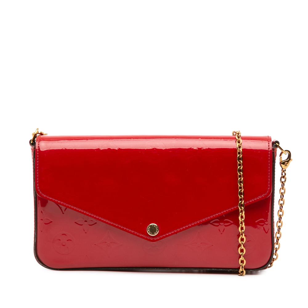 Louis Vuitton B Louis Vuitton Red Vernis Leather Leather Monogram Vernis Pochette Felicie France
