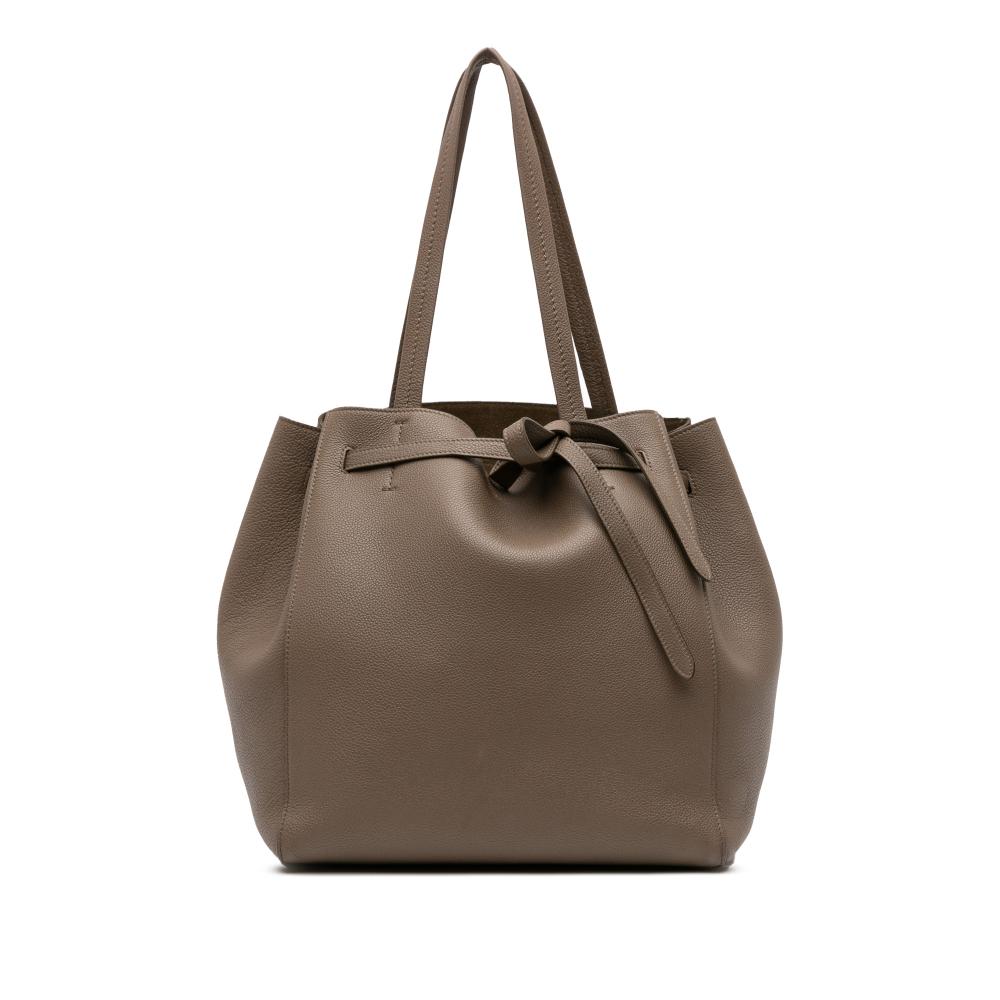 Celine B Celine Brown Taupe Calf Leather Small Phantom Cabas Tote Italy