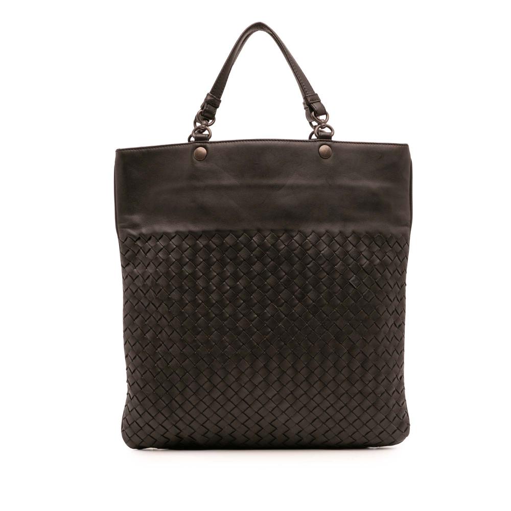 Bottega Veneta B Bottega Veneta Brown Dark Brown Nappa Leather Leather Nappa Intrecciato Tote Italy