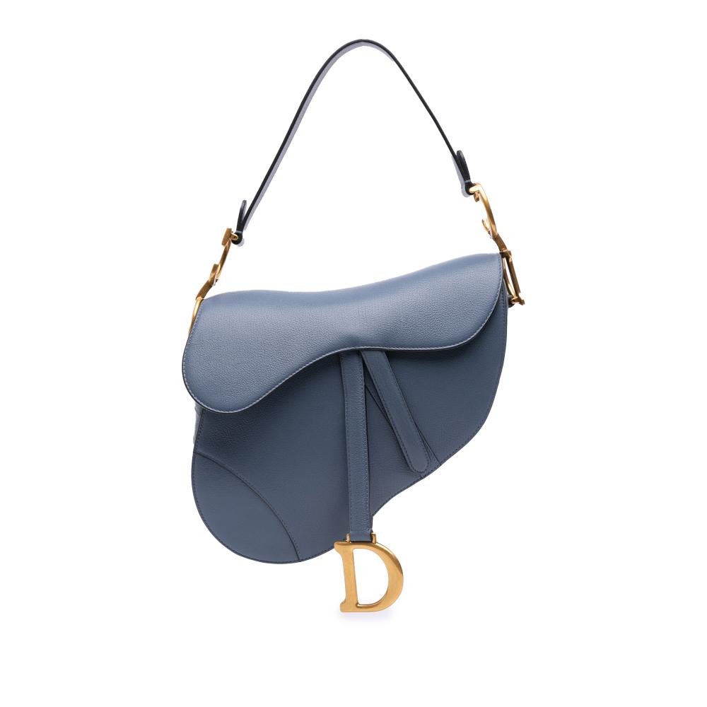 Christian Dior AB Dior Blue Goatskin Leather Saddle Bag Italy