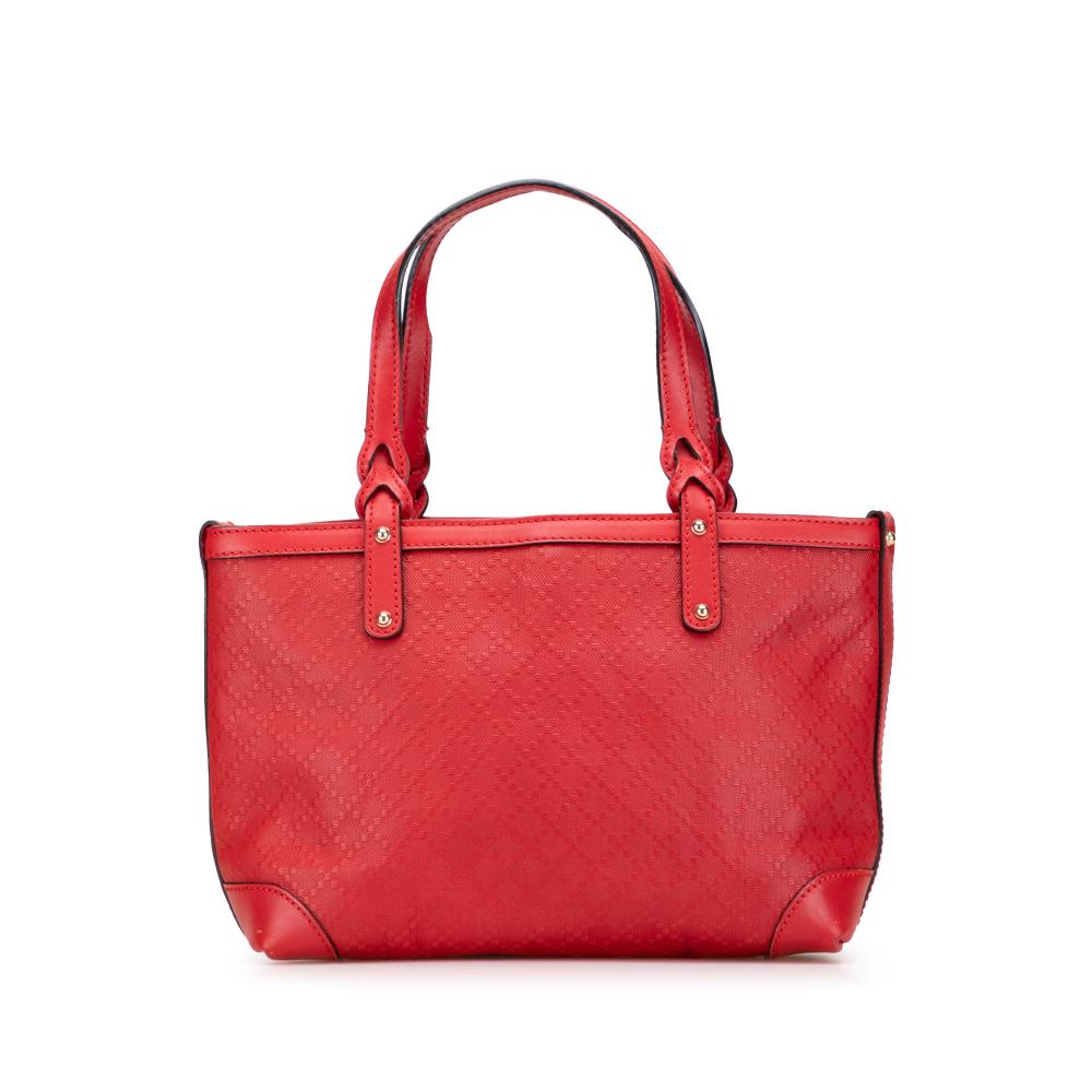 Gucci B Gucci Red Calf Leather Small Diamante Craft Tote Italy