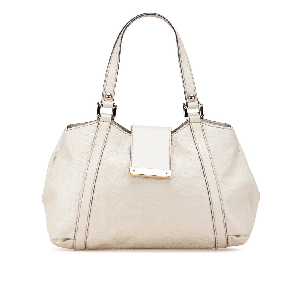 Gucci B Gucci White Calf Leather Guccissima New Ladies Tote Italy