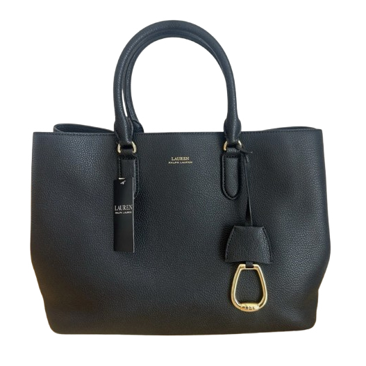 LAUREN Ralph Lauren LEATHER LARGE MARCY SATCHEL - Handtasche - black