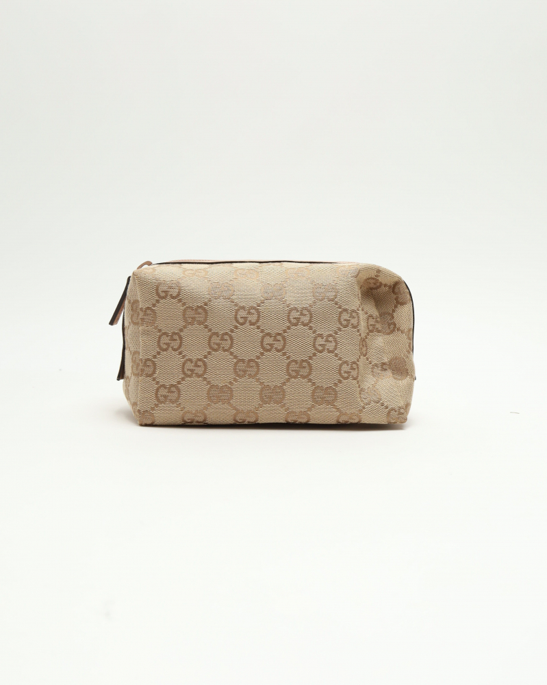Gucci Canvas and Leather Pouch