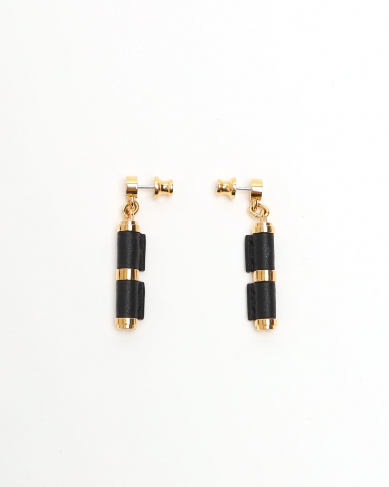 Hermès Leather Charniere Drop Earrings
